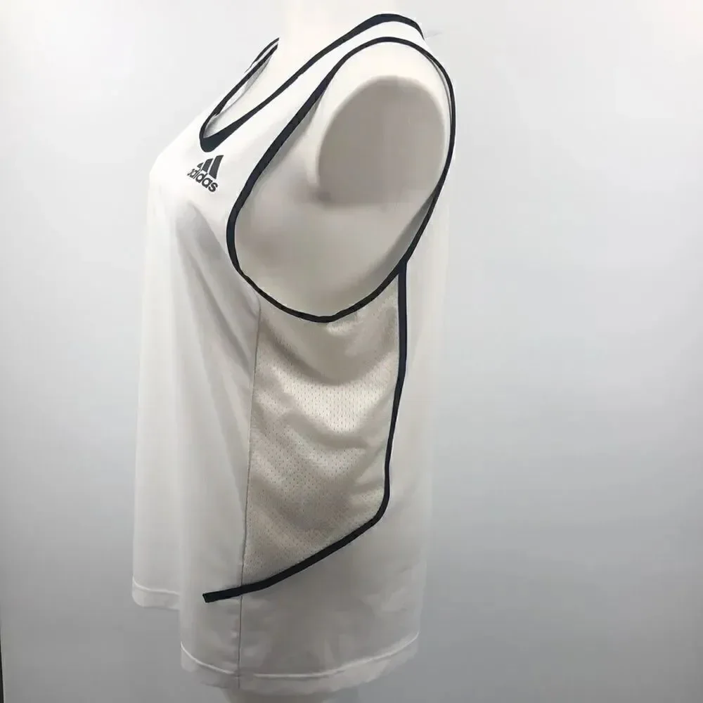 Adidas white with black trim tank